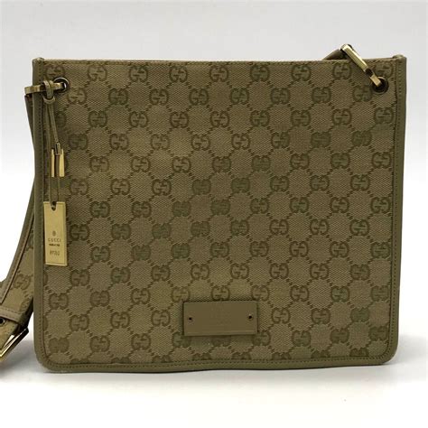 GUCCI GG Canvas Shoulder Bag 91762 Crossbody Bag Leather 